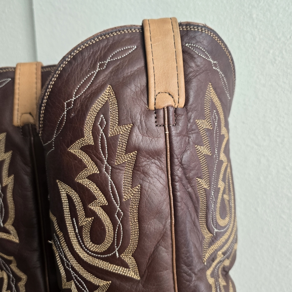 DAN POST Soft Leather Cowboy Boots Tan Men's 13 - Picture 5 of 13